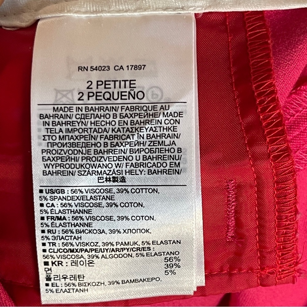 BANANA REPUBLIC FACTORY | Fuchsia Ankle Pants Sz 2 - Picture 6 of 6